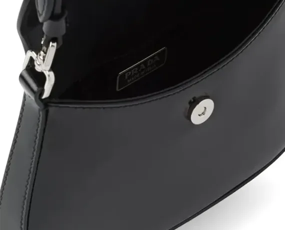 Mini Leather Crossbody Bag in Black - Prada